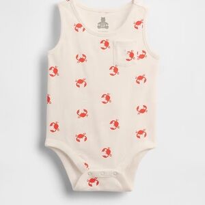 GAP Cream and Red Crab Print Kids One Piece